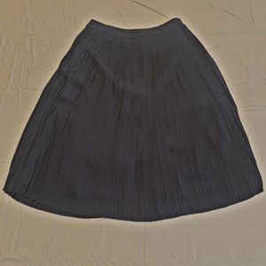 Navy Pleated Midi Skirt - Size 12